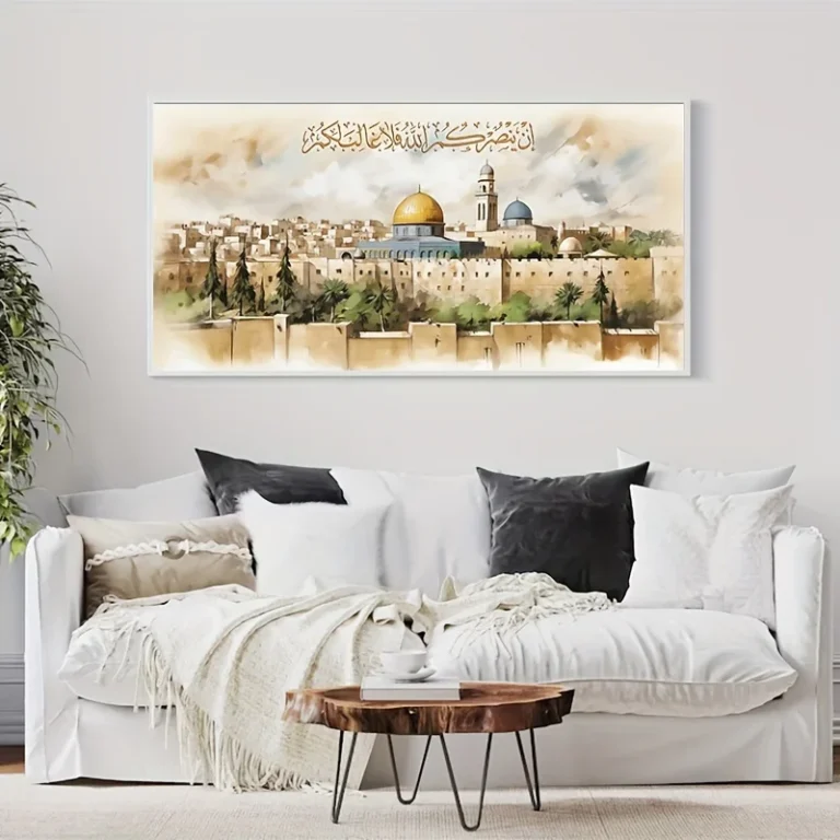 Canvas Print Posters Islamic Mosque Dome Rock Temple Canvas Wall Art Paintings Artwork Living Room Bedroom Hallway Wall Decor - Image 3