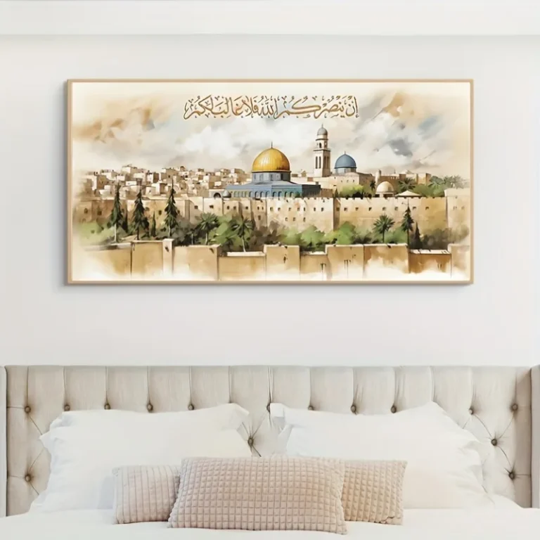 Canvas Print Posters Islamic Mosque Dome Rock Temple Canvas Wall Art Paintings Artwork Living Room Bedroom Hallway Wall Decor - Image 4