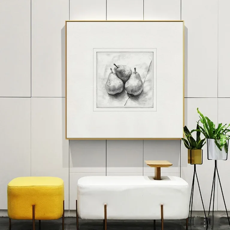Set of 4 Minimalist Kitchen Sketch Art Canvas Prints Square Food Drink Drawing Wall Decor for Dining Room Kitchen Restaurant - Image 2