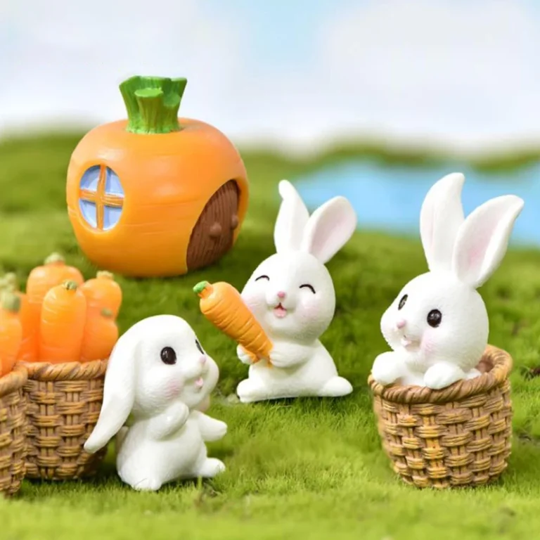 Mini Rabbit Decoration Miniature Hare Animal Figurine Resin Craft Bunny Garden Ornament Dollhouse DIY Accessories - Image 2