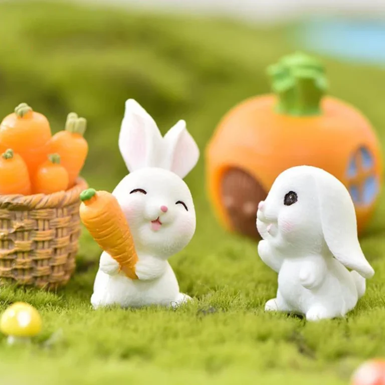 Mini Rabbit Decoration Miniature Hare Animal Figurine Resin Craft Bunny Garden Ornament Dollhouse DIY Accessories - Image 3