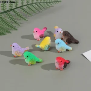 1/4/8 2.2*3cm Cute Cartoon Colorful Fly Bird Sparrow  Small Statue Figurine Ornament Miniatures Children Toy Decoration Gift