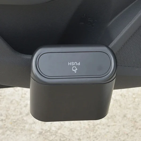 1L Car Interior Storage Case Trash Bin Push Can Mini Tray Dustbin Garbage Box Door Seat Clip Stand Holder Automotive Accessories 3