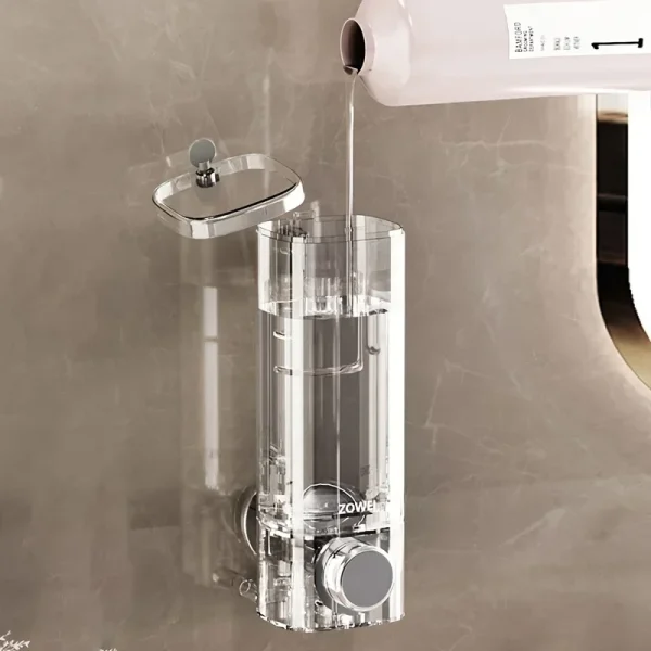 Wall-Mounted Soap Dispenser No-Drill Suction Cup Plastic Lead-Free Independent Installation Bathroom Accessories Battery-Free 3