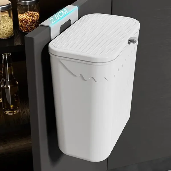 Kitchen Trash Can Wall Mounted Hanging Trash Bin With Lid Garbage Can for Cabinet Under Sink Waste Garbage Compost Bin 4