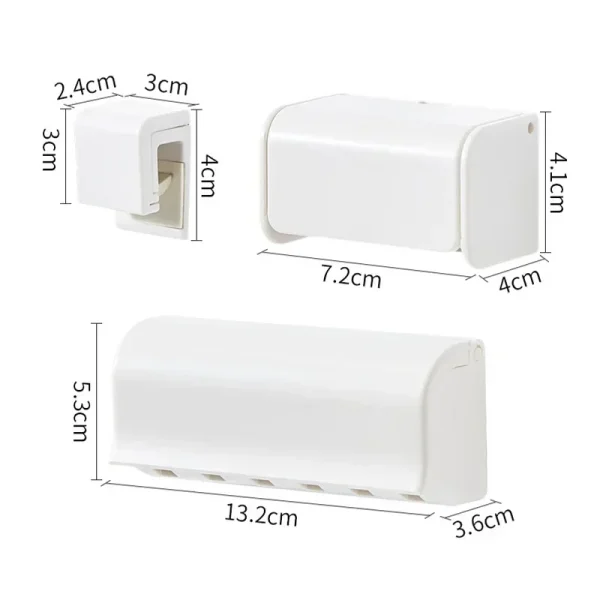1pc Punch-free Wall-mounted Toothbrush Holder Toothpaste Holder Toothpaste Storage Rack Bath Organizer Bathroom Accessories 6