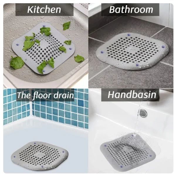 Drain Hair Catcher Filter Sink Anti-blocking Strainer Bathtub Shower Floor Silicone Stopper Cover Kitchen Bathroom Accessories 3