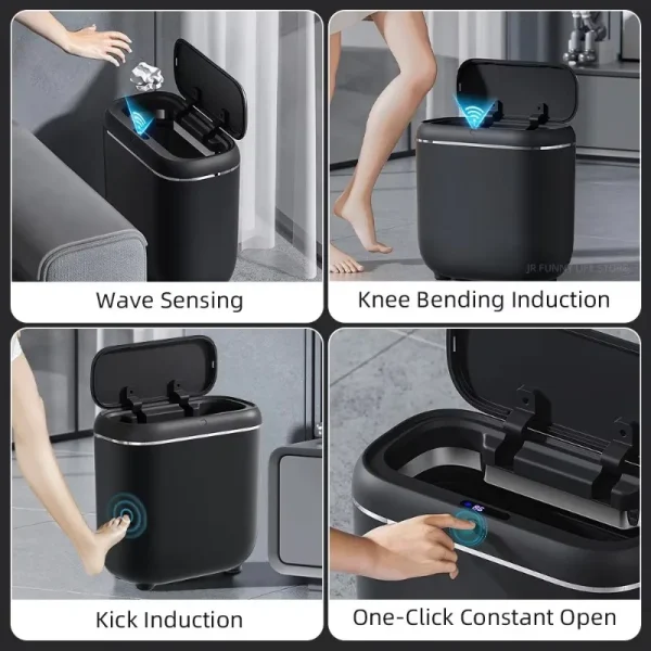 Ultra-Slim 14L Smart Trash Can IPX5 Splashproof with Lid Automatic Touchless Garbage Container Bathroom Kitchen Home Trash Bins 5