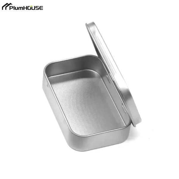 Metal Rectangular Mini Empty Tin Box Tinplate Coin Candy Pill Case Bin Jar Flip Hinged Container Small Organizer Storage Box 3