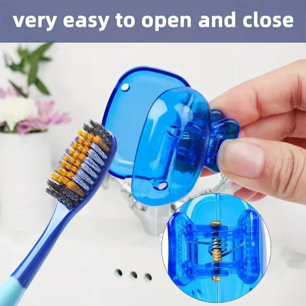 Portable Toothbrush Head Cover Clips Plastic Dustproof Head Germproof Protector Caps Travel Hiking Camping Bathroom Accessories 4