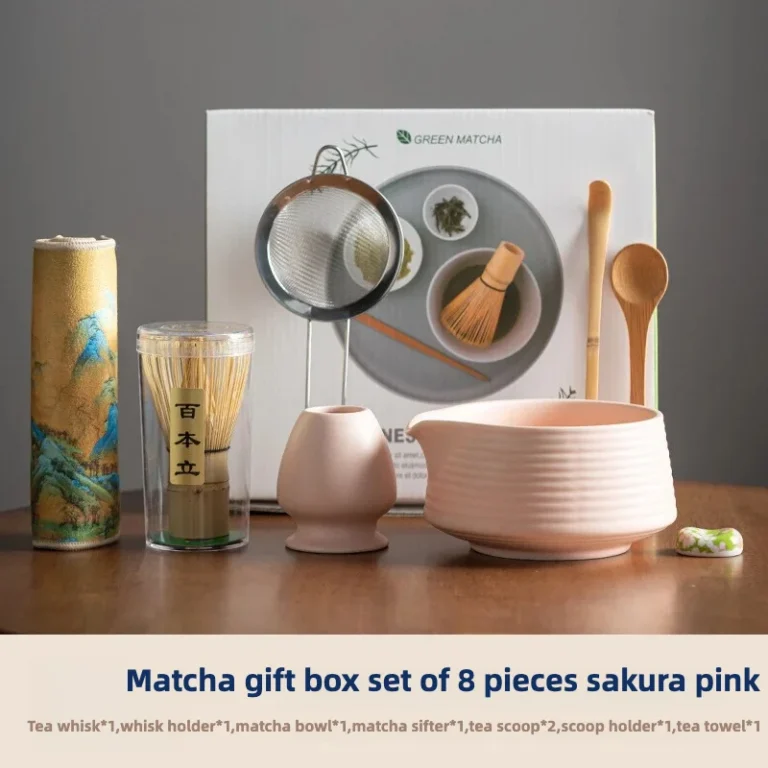 2025 Hot 8PCS Premium Matcha Tea Set Japanese Ceremonial Ceramic Bowl Whisky Gift Set Box Starter Kit Sustainable Eco-friendly - Image 2