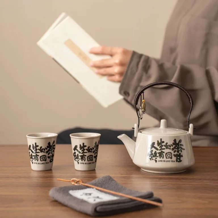 Ceramic Creative Beam Teapot, One Pot, Two Cups Teapot, Tea Cup, Home Tea Making, Kung Fu Tea Set, Gift Set, Gift Box Set - Image 2