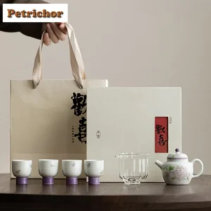 Hand-painted Embroidered Ball Flower Tea Set Complete Set Zen Tea Ceremony Set Teapot And Tea Cup Set Chinese Tea Set Gift Craft