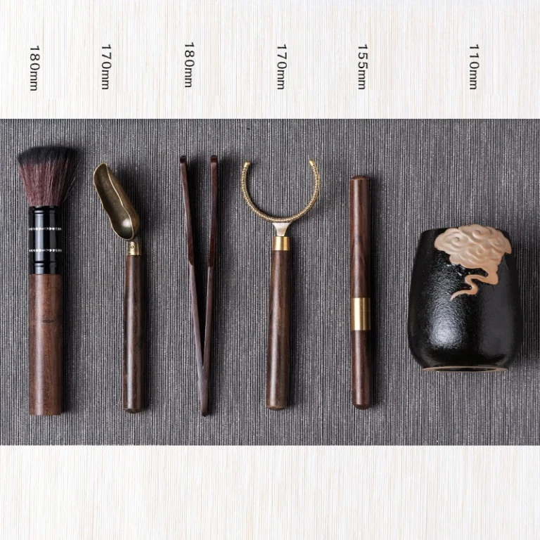 GIANXI Tea Ceremony Six Gentlemen Set Tea Making Tea Set Pot Pen Tea Fork Tea Needle Tea Art Accessories Ebony Tool Tea Pot - Image 2