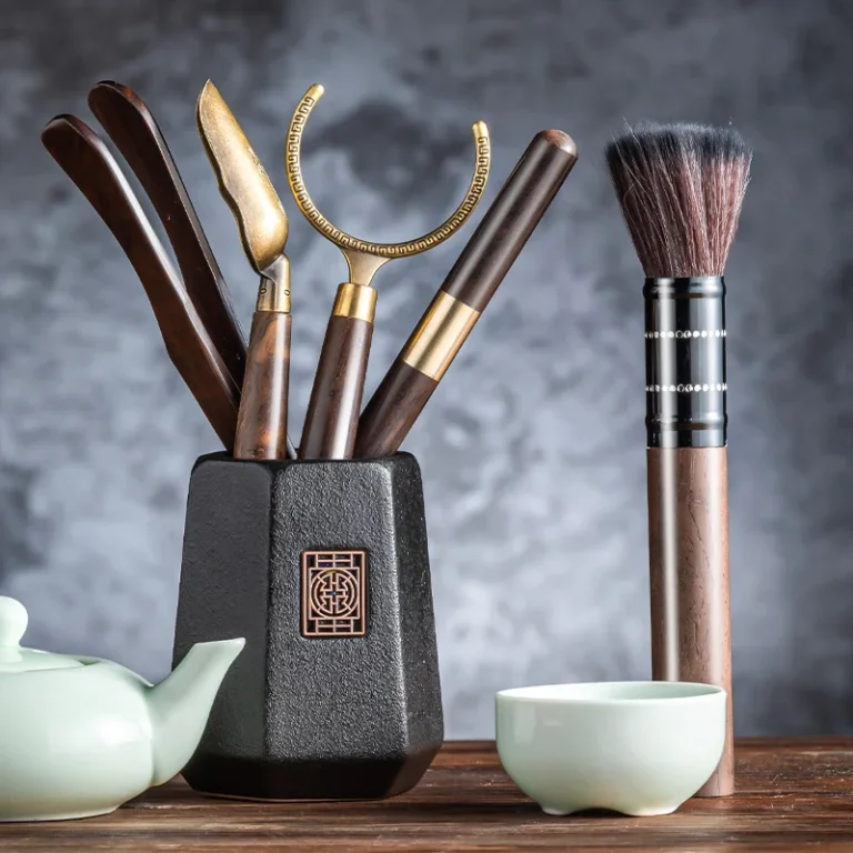 GIANXI Tea Ceremony Six Gentlemen Set Tea Making Tea Set Pot Pen Tea Fork Tea Needle Tea Art Accessories Ebony Tool Tea Pot - Image 3