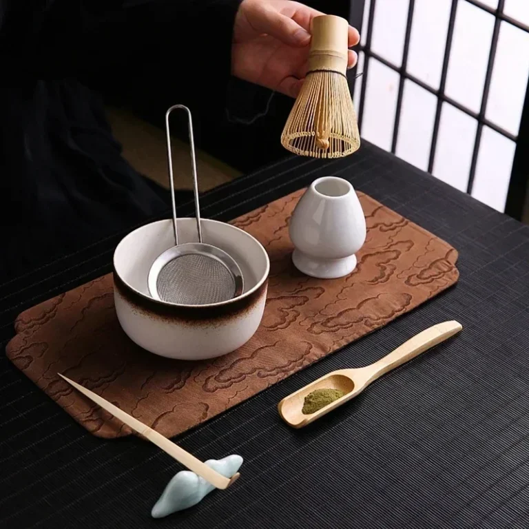 6Pcs 4Pcs Tea Whisk Brush Set Bamboo Matcha Whisk Scoop and Holder Matcha Bowl with Strainer Japanese Matcha Ceremony Accessory - Image 2