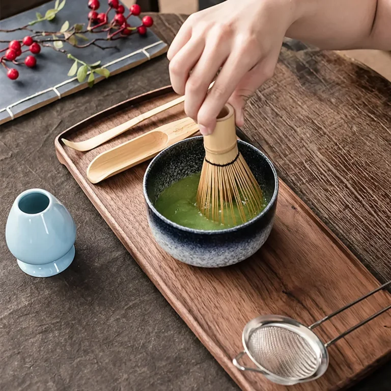 6Pcs 4Pcs Tea Whisk Brush Set Bamboo Matcha Whisk Scoop and Holder Matcha Bowl with Strainer Japanese Matcha Ceremony Accessory - Image 4