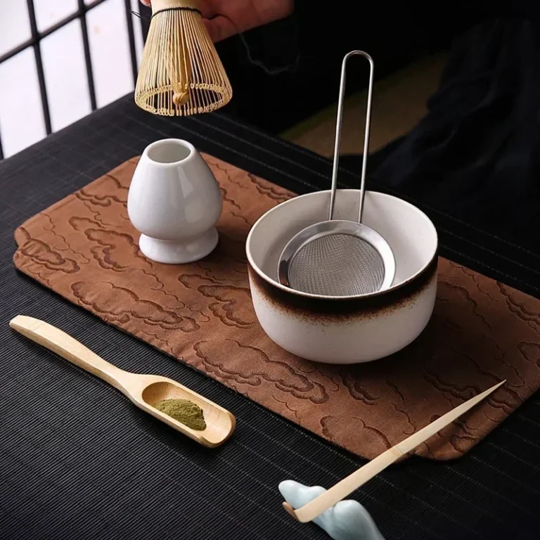6Pcs 4Pcs Tea Whisk Brush Set Bamboo Matcha Whisk Scoop and Holder Matcha Bowl with Strainer Japanese Matcha Ceremony Accessory - Image 5