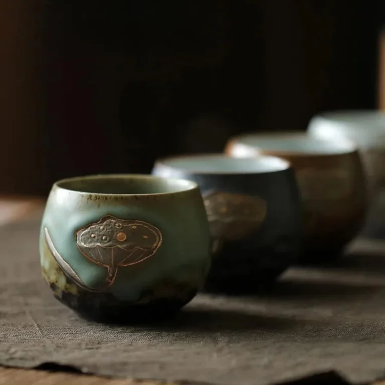 Japanese Ceramic Tea Set, Teacup, Coffee Cup, Yerba Mate Set, Stoneware Handmade Ceramic Ceramic Cup - Image 5