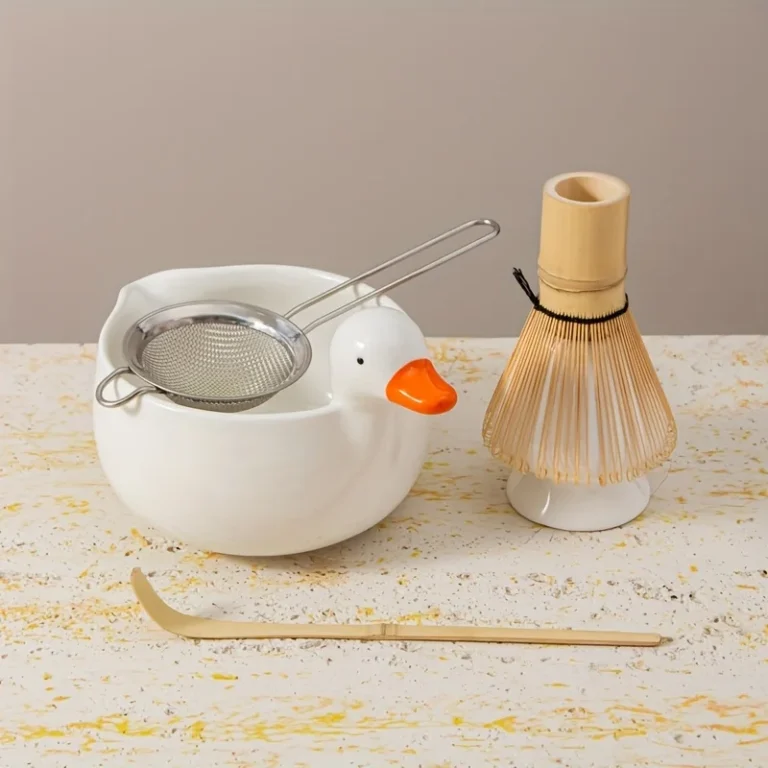 5pcs matcha tea set, ceramic cute duck matcha bowl set, Japanese matcha ritual set, the best gifts for matcha lovers - Image 2