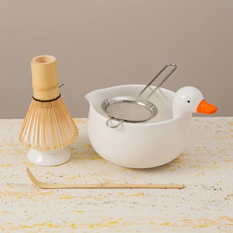 5pcs matcha tea set, ceramic cute duck matcha bowl set, Japanese matcha ritual set, the best gifts for matcha lovers - Image 5