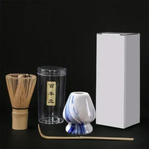 Tea Brush Matcha Stirring Brush Tea Brush Stand Japanese Tea Ordering Tools 3pcs Tea Spoon Tea Holder 3pcs/set