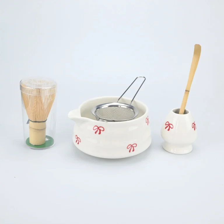 4/5pcs Matcha Whisk Set, Cute Bow Japanese Tea Set includes Whisk Sets and Matcha Bowl with Spout, Traditional Japanese Matcha K - Image 4