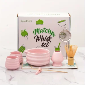 9-piece matcha tool set Pink gift box Japanese traditional tea ceremony set Unique birthday, Thanksgiving and Christmas gifts