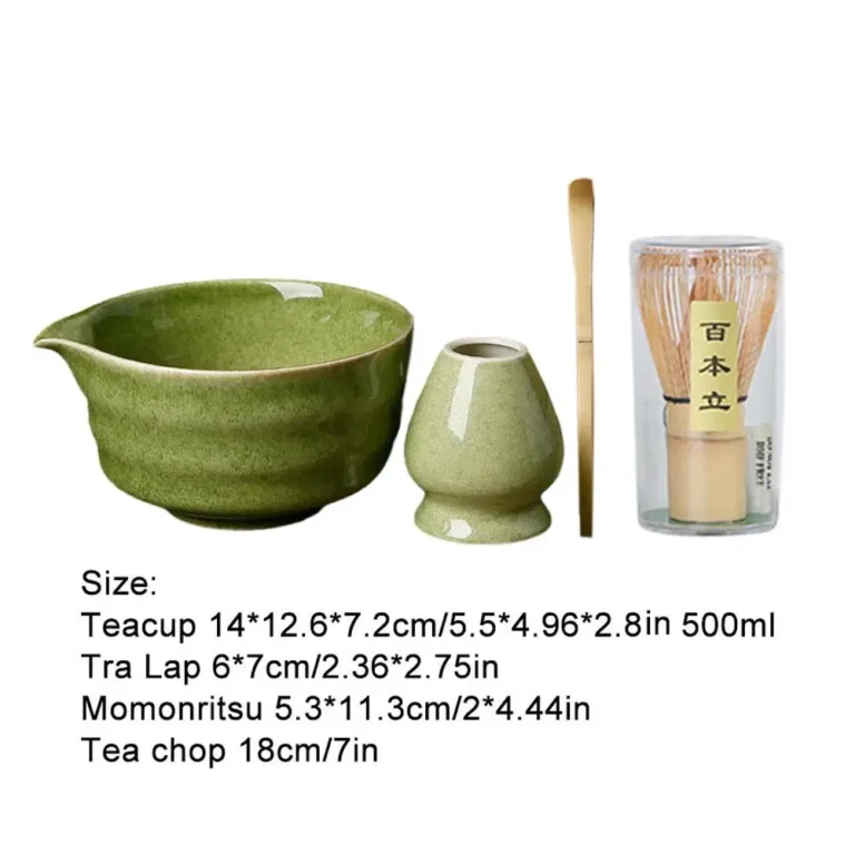 NEW High-end 4pcs/set Japanese Ceramic Matcha Gift Box Matcha Tea Set With Whisk And Bowl Sumptuous Grinder Brush Tea Tools Hold - Image 6