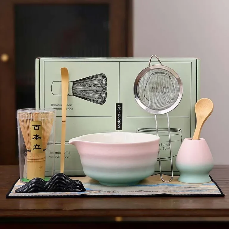 2/7PCS Gradient Matcha Blender Set Bamboo Tea Brush Teaspoon Ceramic Tea Bowl Stand Chasen Tea Tool Kitchen Teaware - Image 2
