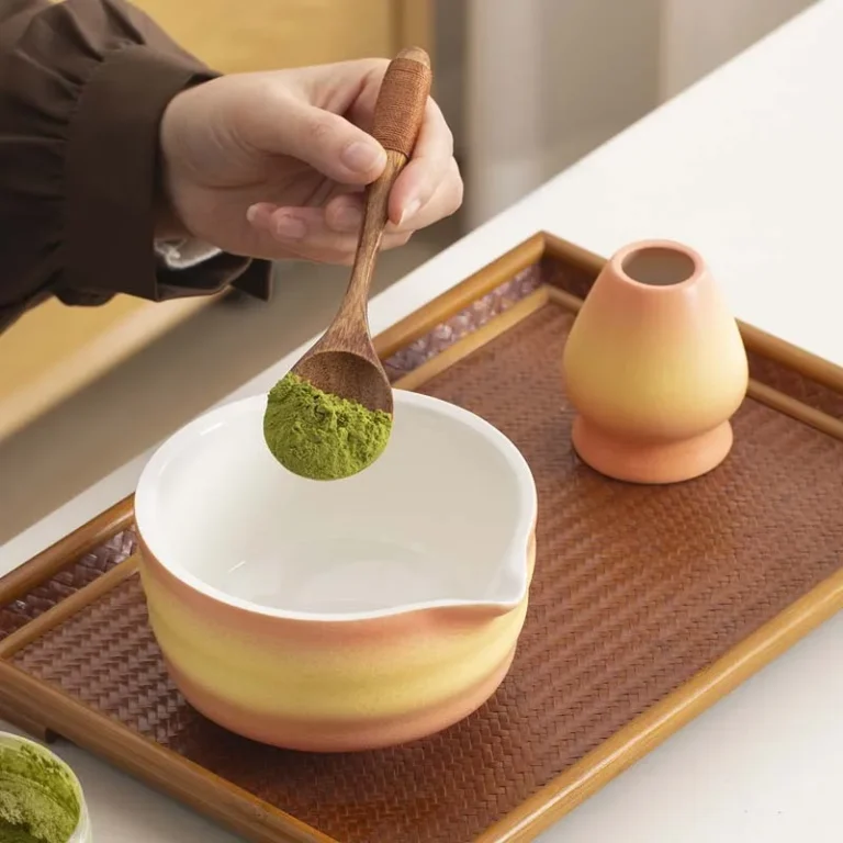 2/7PCS Gradient Matcha Blender Set Bamboo Tea Brush Teaspoon Ceramic Tea Bowl Stand Chasen Tea Tool Kitchen Teaware - Image 3