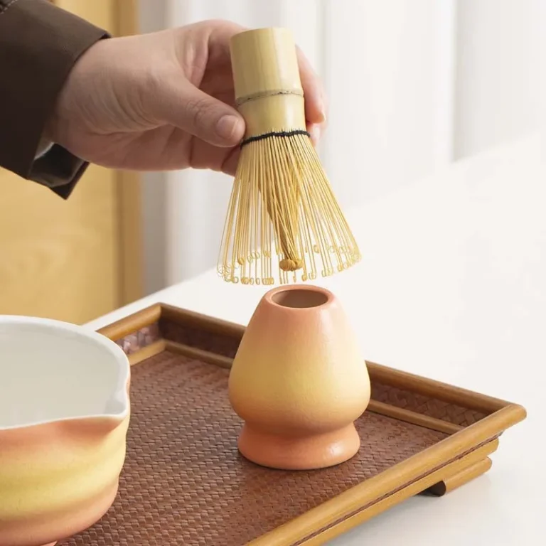 2/7PCS Gradient Matcha Blender Set Bamboo Tea Brush Teaspoon Ceramic Tea Bowl Stand Chasen Tea Tool Kitchen Teaware - Image 4