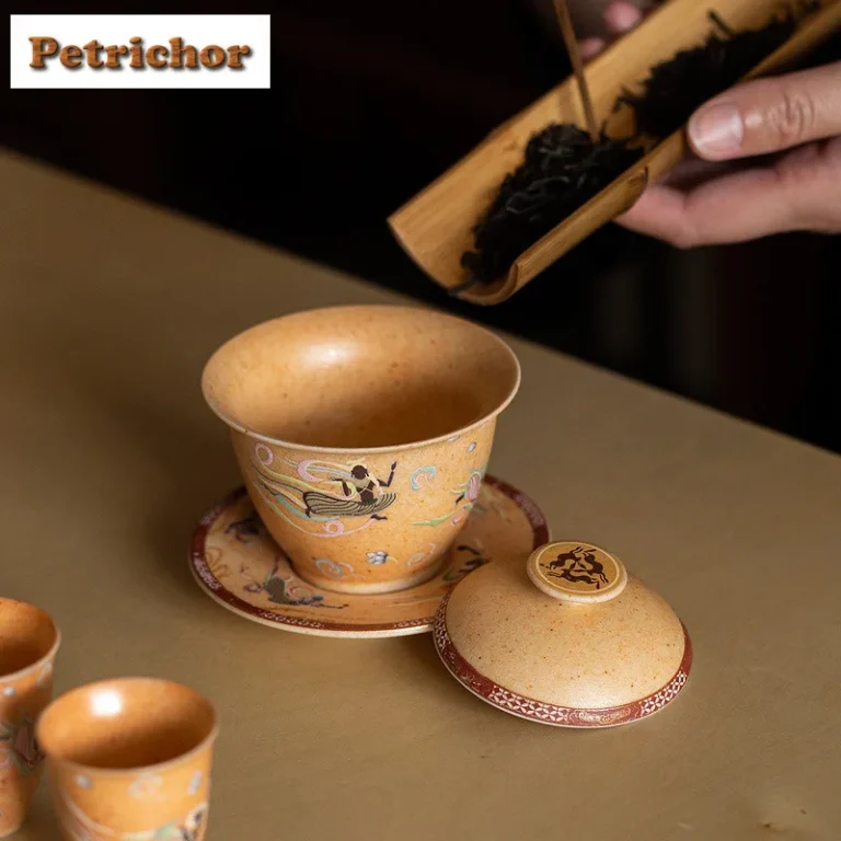 Dunhuang Apsaras Tea Set Complete Set Boutique Tea Ceremony Set Tea Maker Teapot And Tea Cup Set Tableware Supplies Collection - Image 5