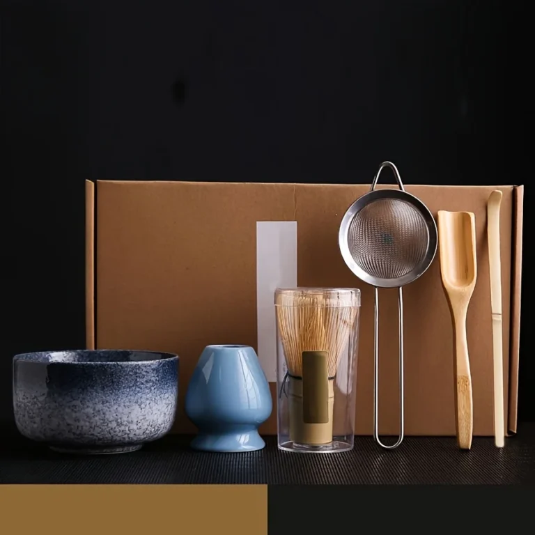 6PCS/Set Japanese-style Matcha Bowl , Spoon, Tea Whisk, Sieve Mesh, Perfect Gift For Ceremony, Traditional Decoration