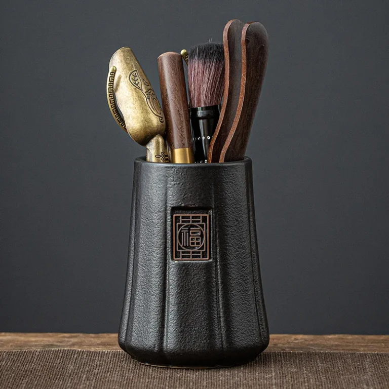 6Pcs/Set Tea Ceremony Heat-resistant Tea Canister Tools Wooden Chinese Gongfu Teaspoon Tea Tong Needle Set Tearoom Supplies - Image 4