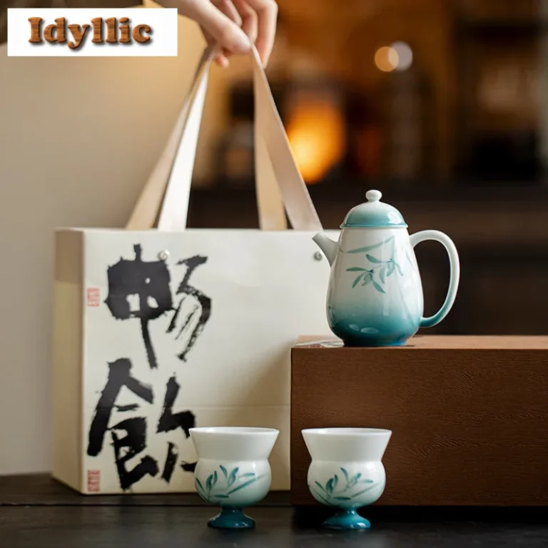 Gradient Ramp Hand Painted Orchid Tea Set Complete Set Retro Tea Ceremony Set Teapot And Tea Cup Set For Tea Equipment Supplies - Image 5