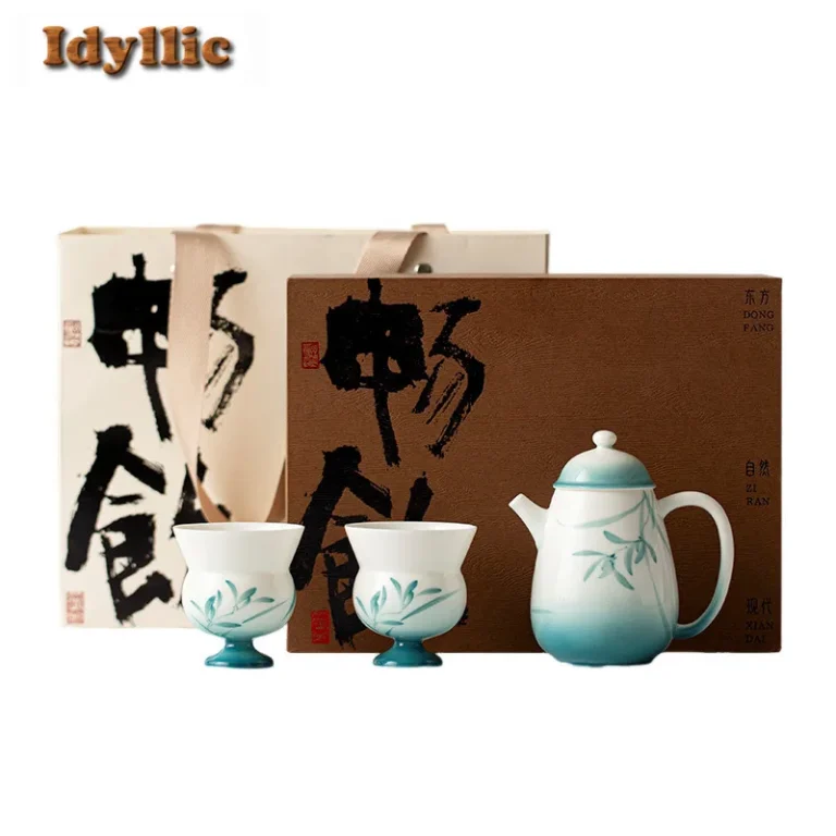 Gradient Ramp Hand Painted Orchid Tea Set Complete Set Retro Tea Ceremony Set Teapot And Tea Cup Set For Tea Equipment Supplies - Image 6