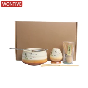 3-5pcs set Faraway Mountain Matcha Set Ceramic Kiln-Formed Teaware Accessories Matcha Bowl Bamboo Stirrer Tea Culture Kit Gifts