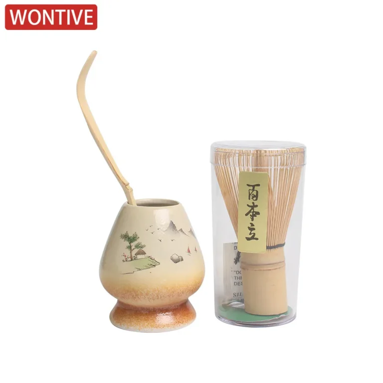 3-5pcs set Faraway Mountain Matcha Set Ceramic Kiln-Formed Teaware Accessories Matcha Bowl Bamboo Stirrer Tea Culture Kit Gifts - Image 2