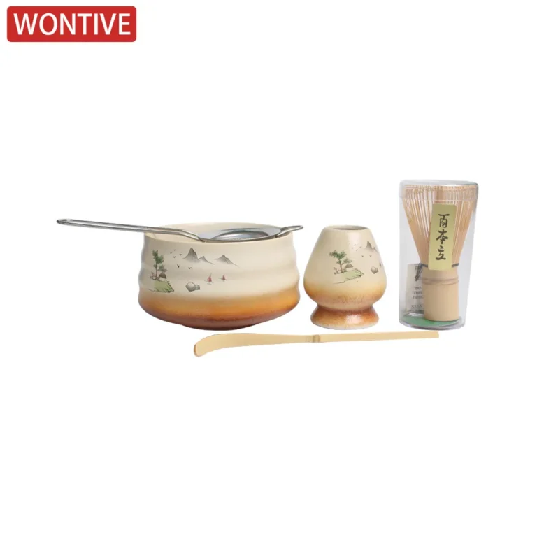 3-5pcs set Faraway Mountain Matcha Set Ceramic Kiln-Formed Teaware Accessories Matcha Bowl Bamboo Stirrer Tea Culture Kit Gifts - Image 3