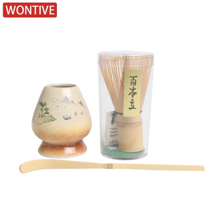 3-5pcs set Faraway Mountain Matcha Set Ceramic Kiln-Formed Teaware Accessories Matcha Bowl Bamboo Stirrer Tea Culture Kit Gifts - Image 5