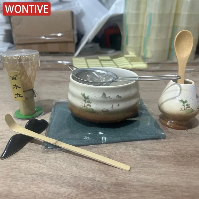 3-5pcs set Faraway Mountain Matcha Set Ceramic Kiln-Formed Teaware Accessories Matcha Bowl Bamboo Stirrer Tea Culture Kit Gifts - Image 6