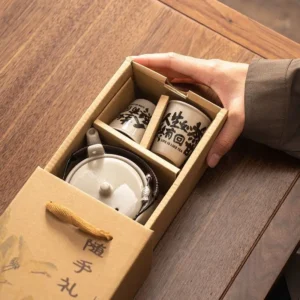 Creative Beam Teapot, One Pot, Two Cups Teapot, Tea Cup, Household Ceramic Tea Making, Kung Fu Tea Set, Gift Set, Gift Box Set