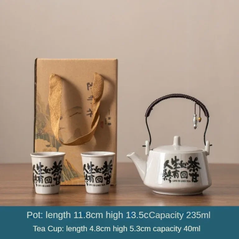 Creative Beam Teapot, One Pot, Two Cups Teapot, Tea Cup, Household Ceramic Tea Making, Kung Fu Tea Set, Gift Set, Gift Box Set - Image 6