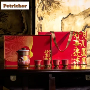 Palace Wall Red Tea Set Complete Set Boutique Hand Grasp Pot Tea Ceremony Set Teapot and Tea Cup Set Tea Items Accessories Craft