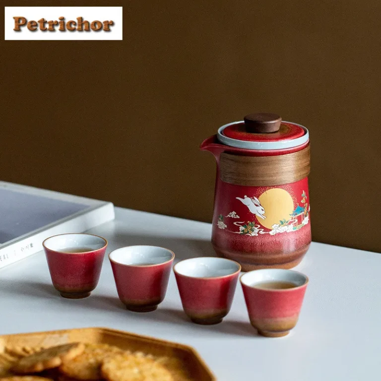 Palace Wall Red Tea Set Complete Set Boutique Hand Grasp Pot Tea Ceremony Set Teapot and Tea Cup Set Tea Items Accessories Craft - Image 2