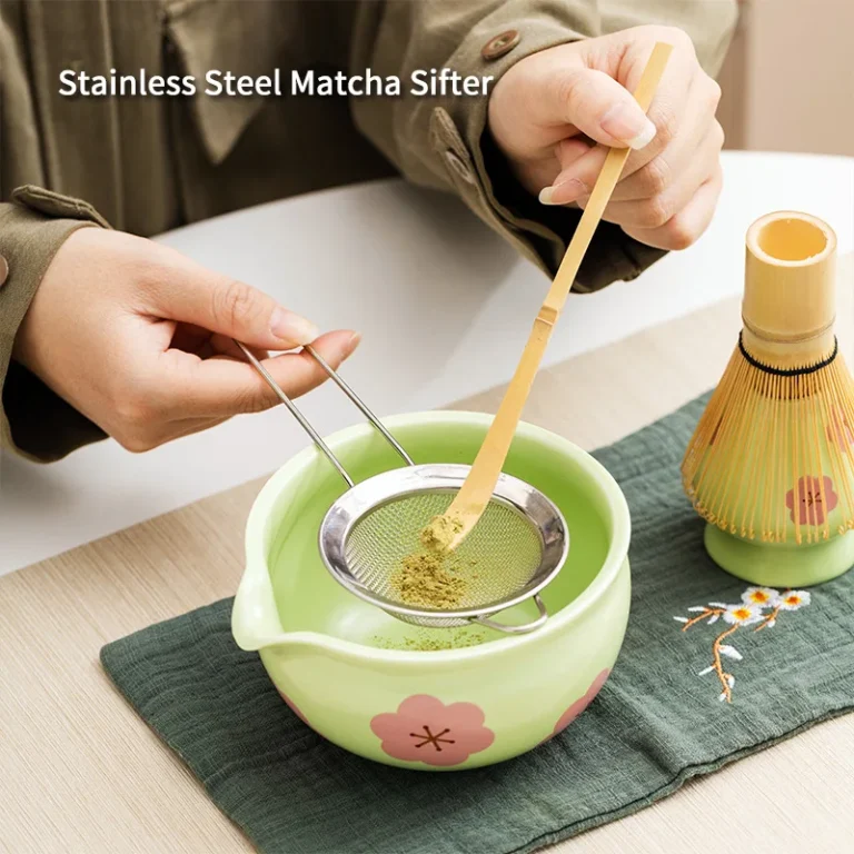 BespritGift Sakura Matcha Set 5pc Japanese Spouted Chawan 100Prong Whisk Tea Scoop Brush Cherry Blossom Matcha Bowl Gift Box - Image 2