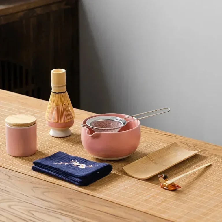 9PCS Japanese Matcha Set with Ceramic Bowl Bamboo Matcha Whisk and Tea Scoop for Tea Lovers Gifts Tea-Making Tools Accessories - Image 3