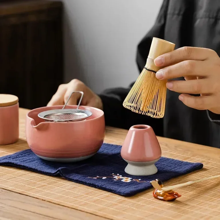 9PCS Japanese Matcha Set with Ceramic Bowl Bamboo Matcha Whisk and Tea Scoop for Tea Lovers Gifts Tea-Making Tools Accessories - Image 4