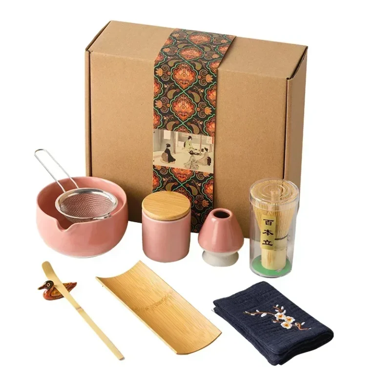 9PCS Japanese Matcha Set with Ceramic Bowl Bamboo Matcha Whisk and Tea Scoop for Tea Lovers Gifts Tea-Making Tools Accessories - Image 5